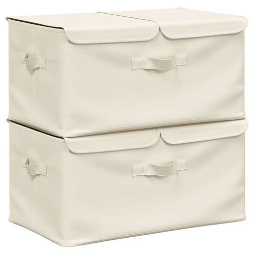 Aufbewahrungsboxen 2 Stk. Stoff Creme
