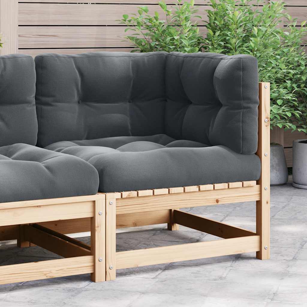 2-Tlg. Garten-Lounge-Set Mit Kissen Kiefer Massivholz