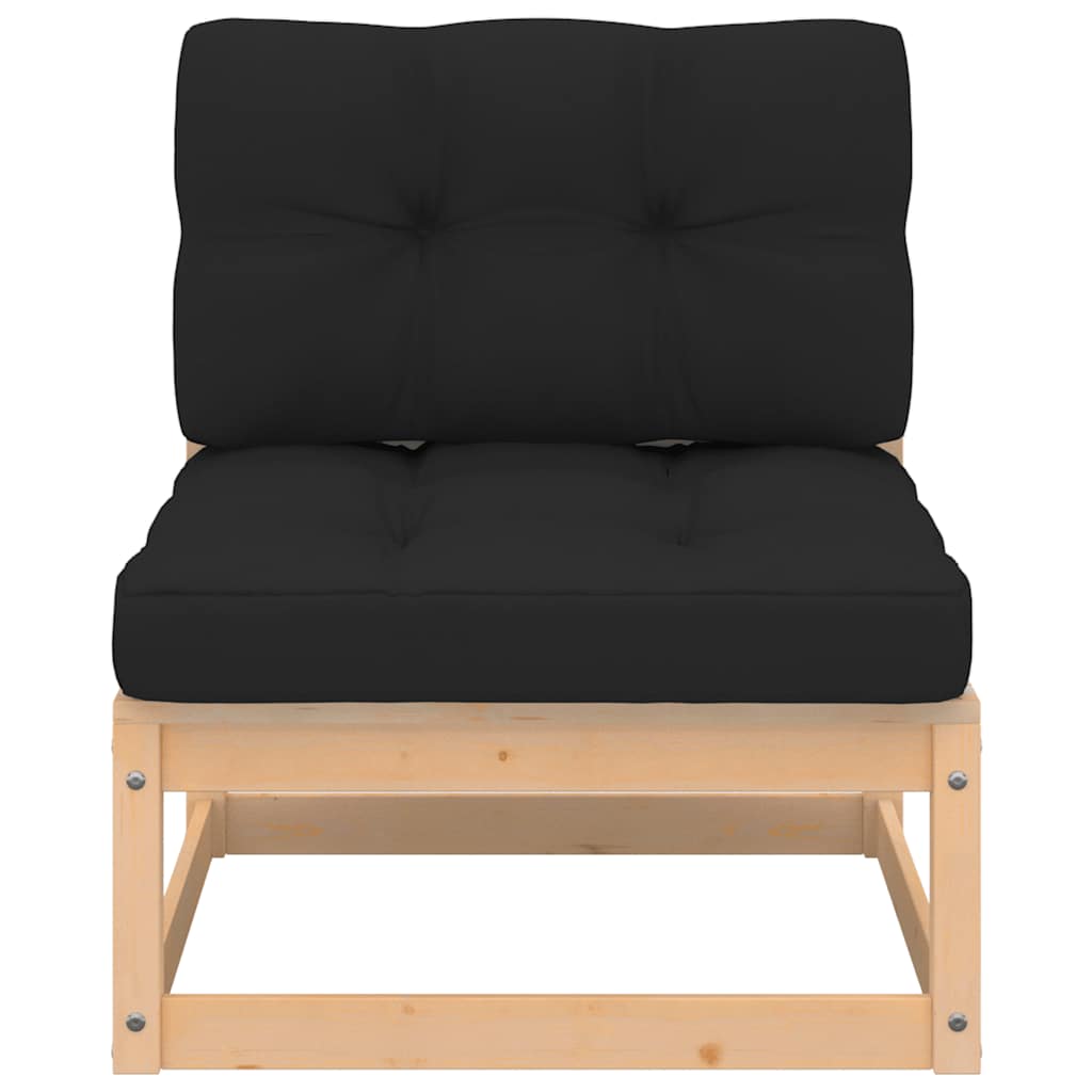 2-Tlg. Garten-Lounge-Set Mit Kissen Kiefer Massivholz