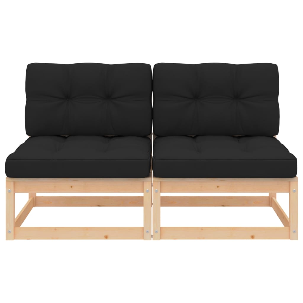 2-Tlg. Garten-Lounge-Set Mit Kissen Kiefer Massivholz