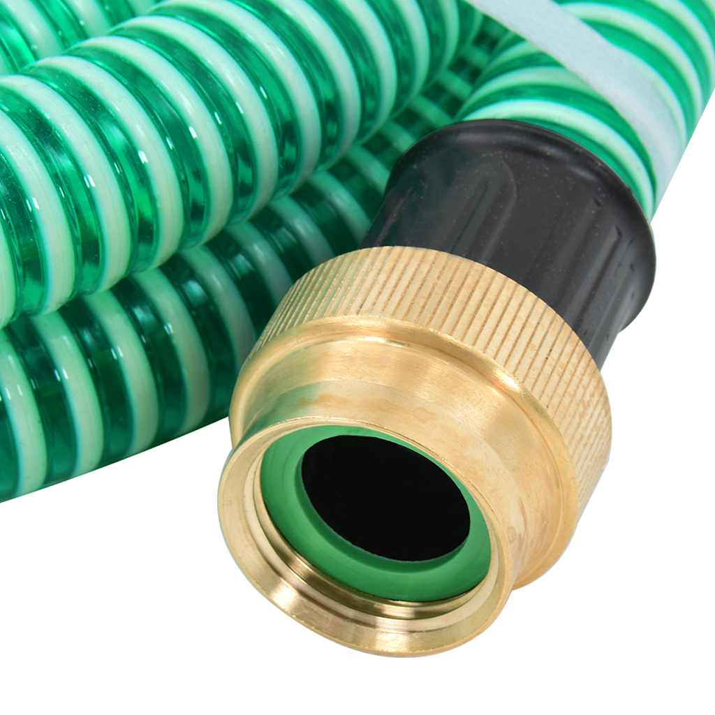 Saugschlauch Mit Messing-Anschlüssen 1,1" Pvc Grün
