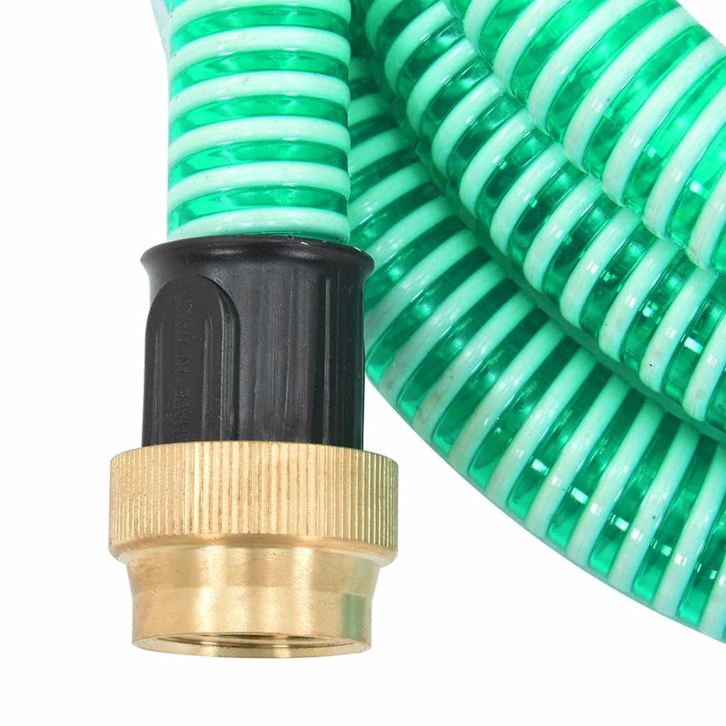 Saugschlauch Mit Messing-Anschlüssen 1,1" Pvc Grün