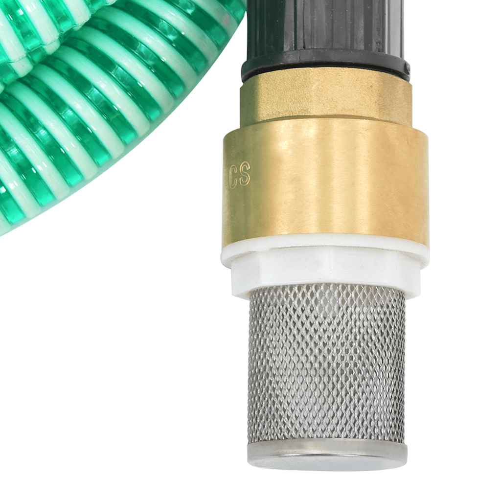 Saugschlauch Mit Messing-Anschlüssen 1,1" Pvc Grün