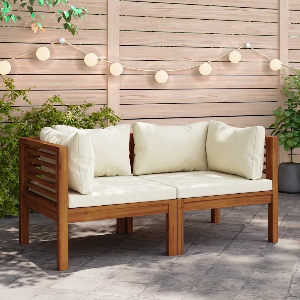 3-Tlg. Garten-Lounge-Set Mit En Kissen Akazienholz