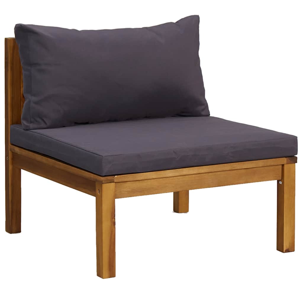3-Tlg. Garten-Lounge-Set Mit En Kissen Akazienholz