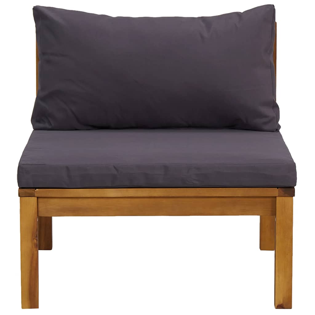 3-Tlg. Garten-Lounge-Set Mit En Kissen Akazienholz