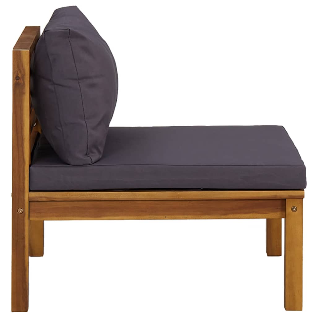 3-Tlg. Garten-Lounge-Set Mit En Kissen Akazienholz
