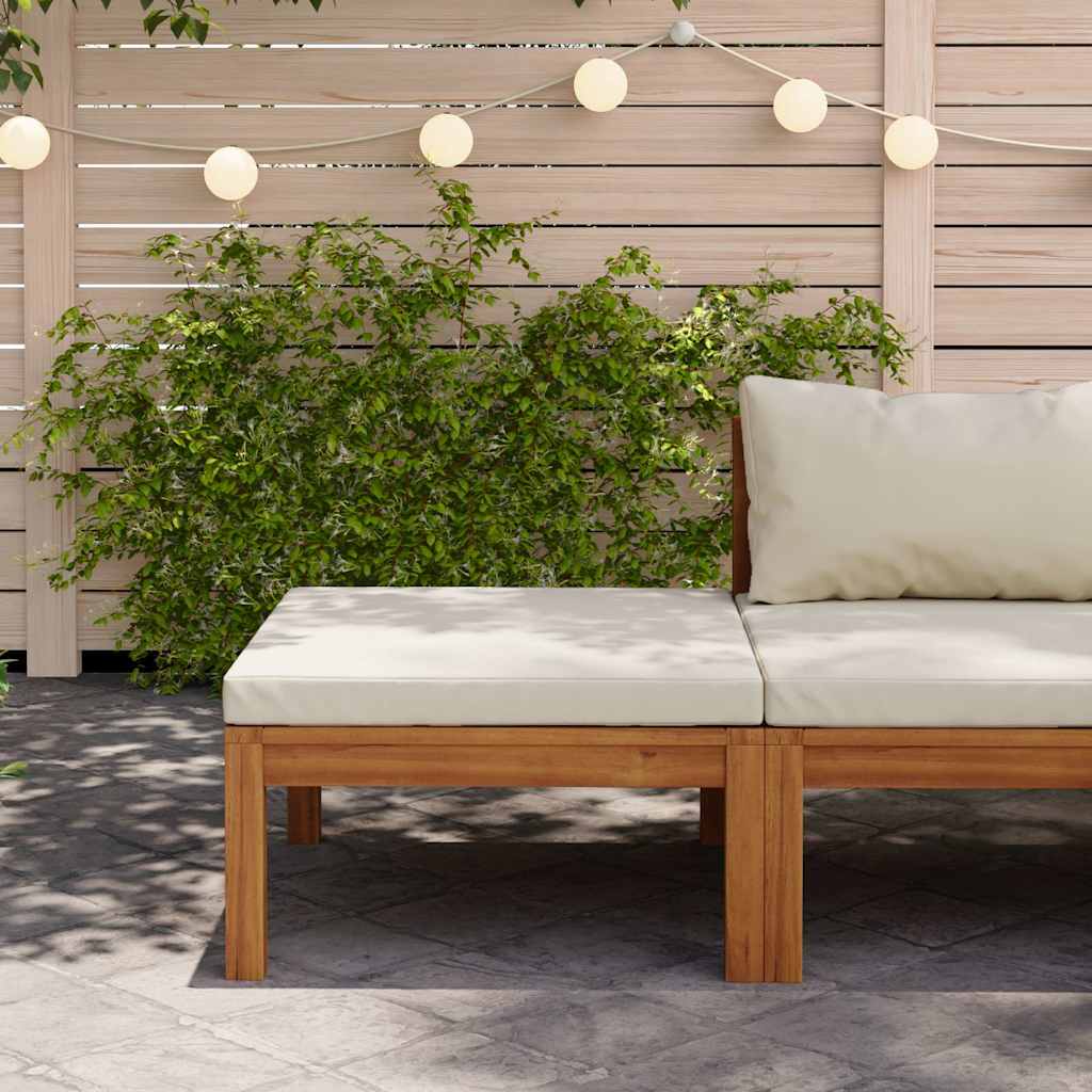 3-Tlg. Garten-Lounge-Set Mit En Kissen Akazienholz