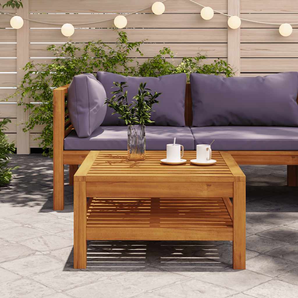 3-Tlg. Garten-Lounge-Set Mit En Kissen Akazienholz