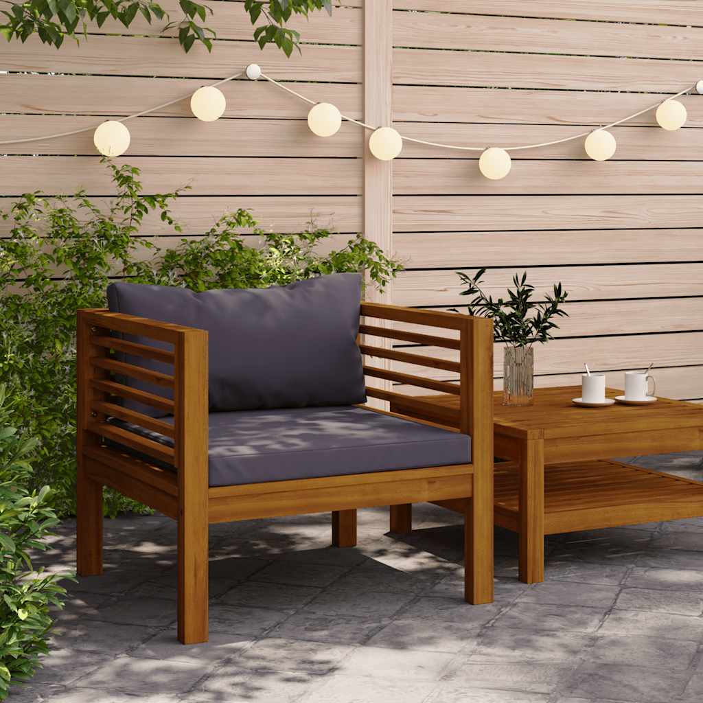 3-Tlg. Garten-Lounge-Set Mit En Kissen Akazienholz