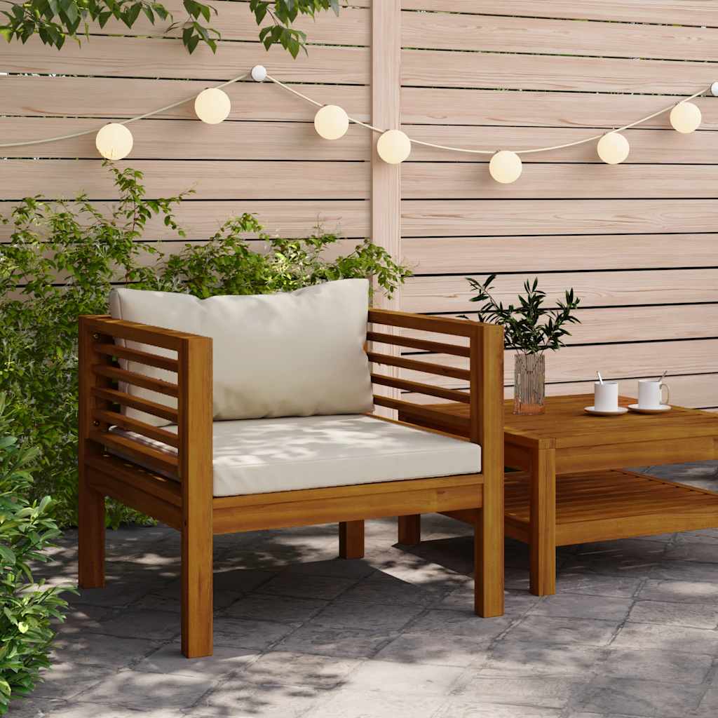 3-Tlg. Garten-Lounge-Set Mit En Kissen Akazienholz