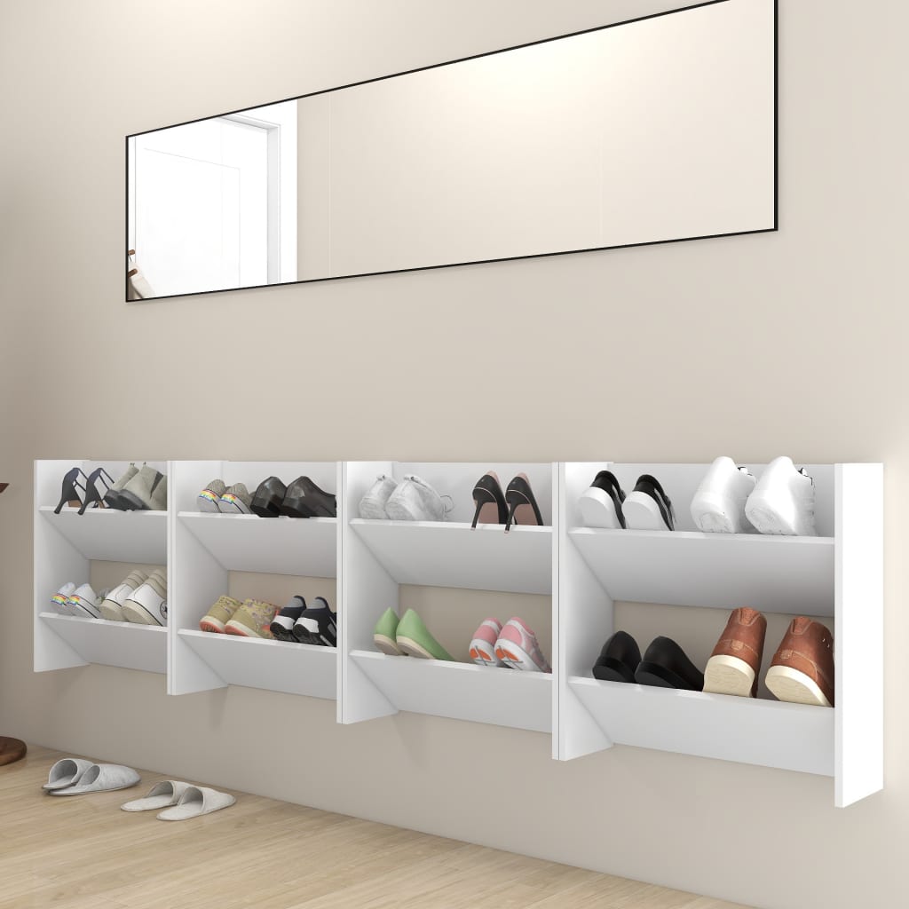 Wand-Schuhschränke 4 Stk. 60X18X Holzwerkstoff Weiß