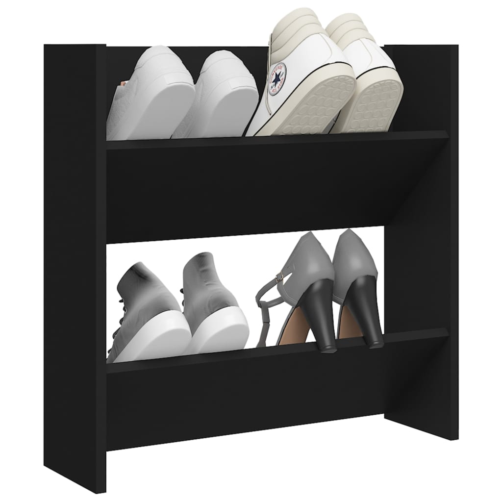 Wand-Schuhschrank 60X18X Holzwerkstoff Schwarz