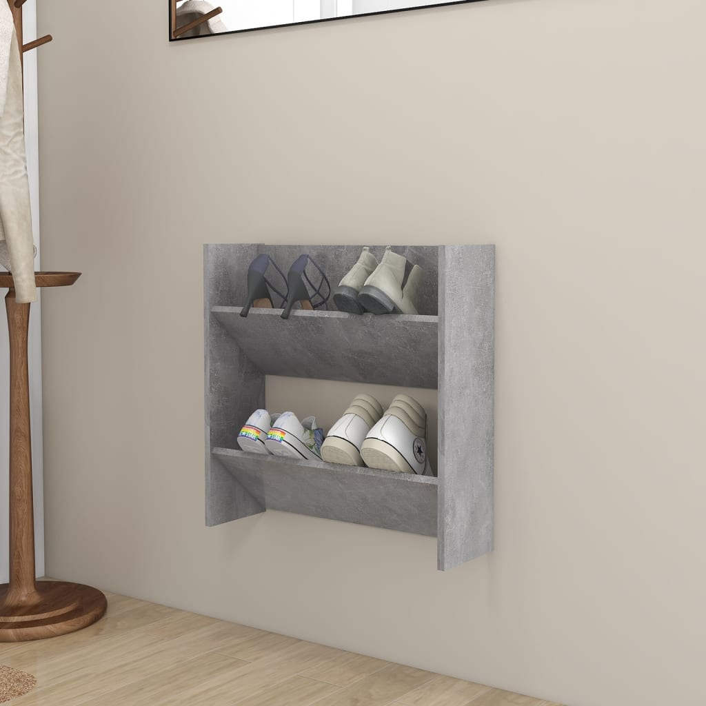 Wand-Schuhschränke 2 Stk. 60X18X Holzwerkstoff Betongrau