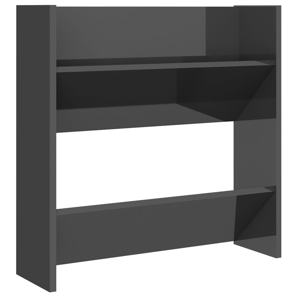 Wand-Schuhschrank 60X18X Holzwerkstoff Hochglanz-Grau