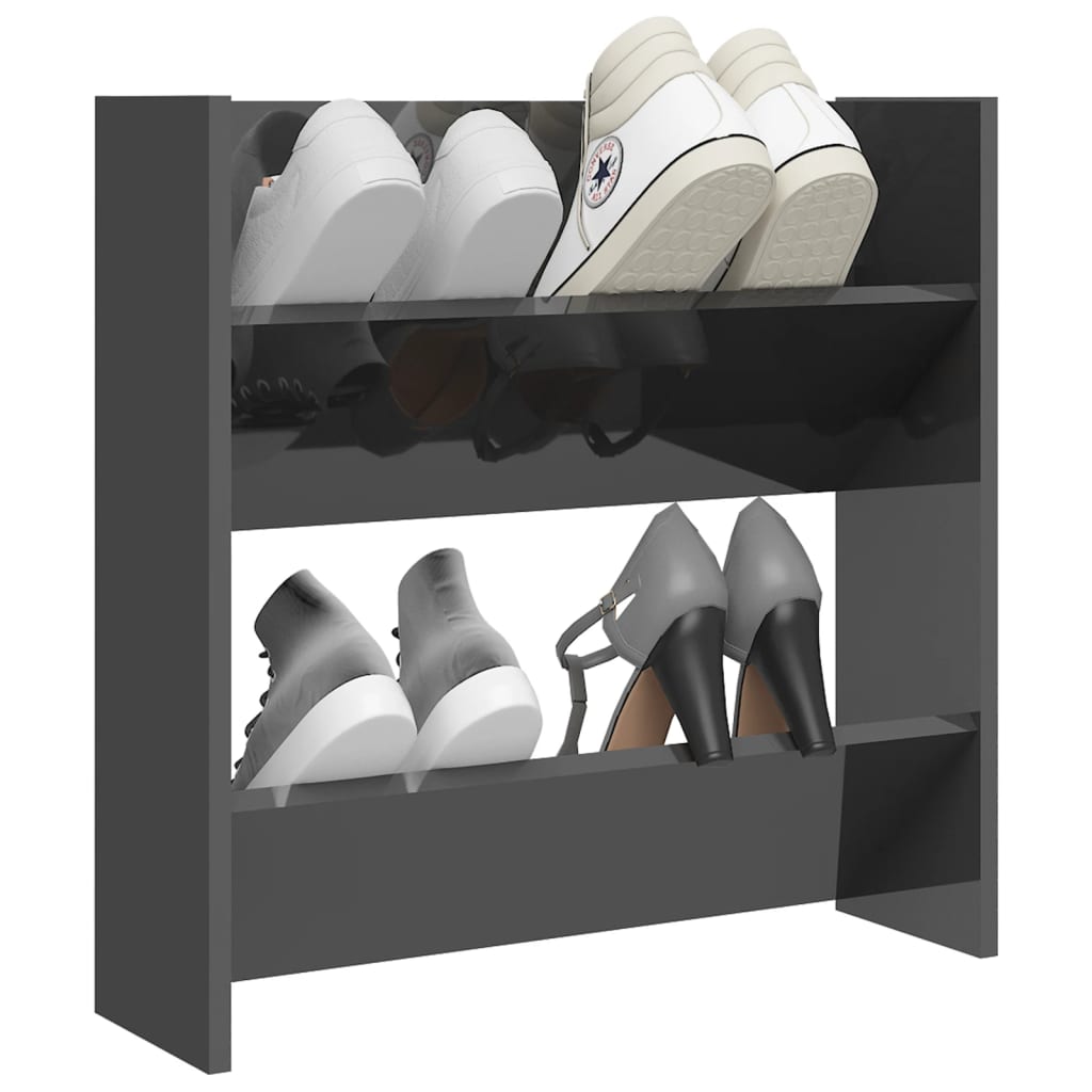 Wand-Schuhschrank 60X18X Holzwerkstoff Hochglanz-Grau