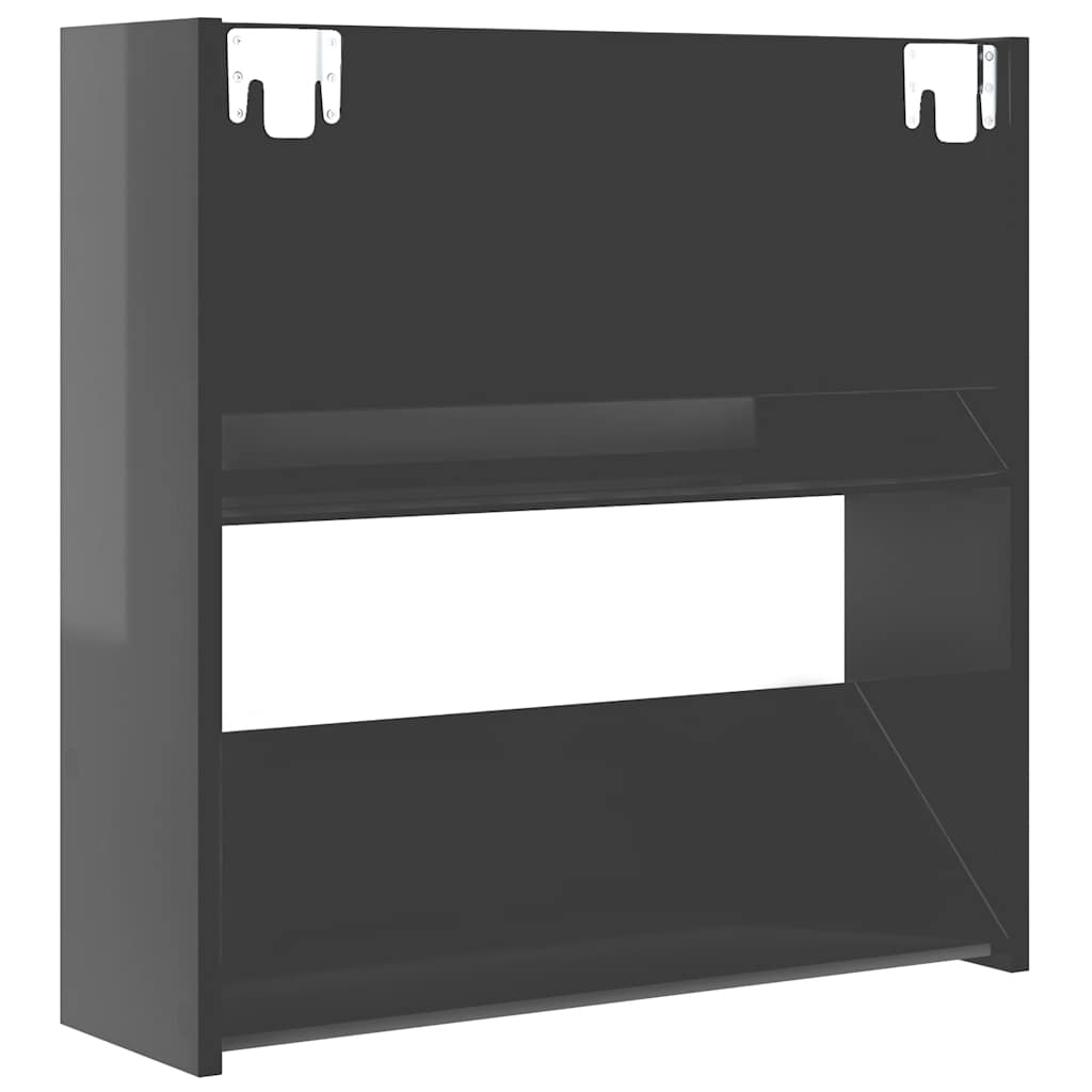 Wand-Schuhschrank 60X18X Holzwerkstoff Hochglanz-Grau