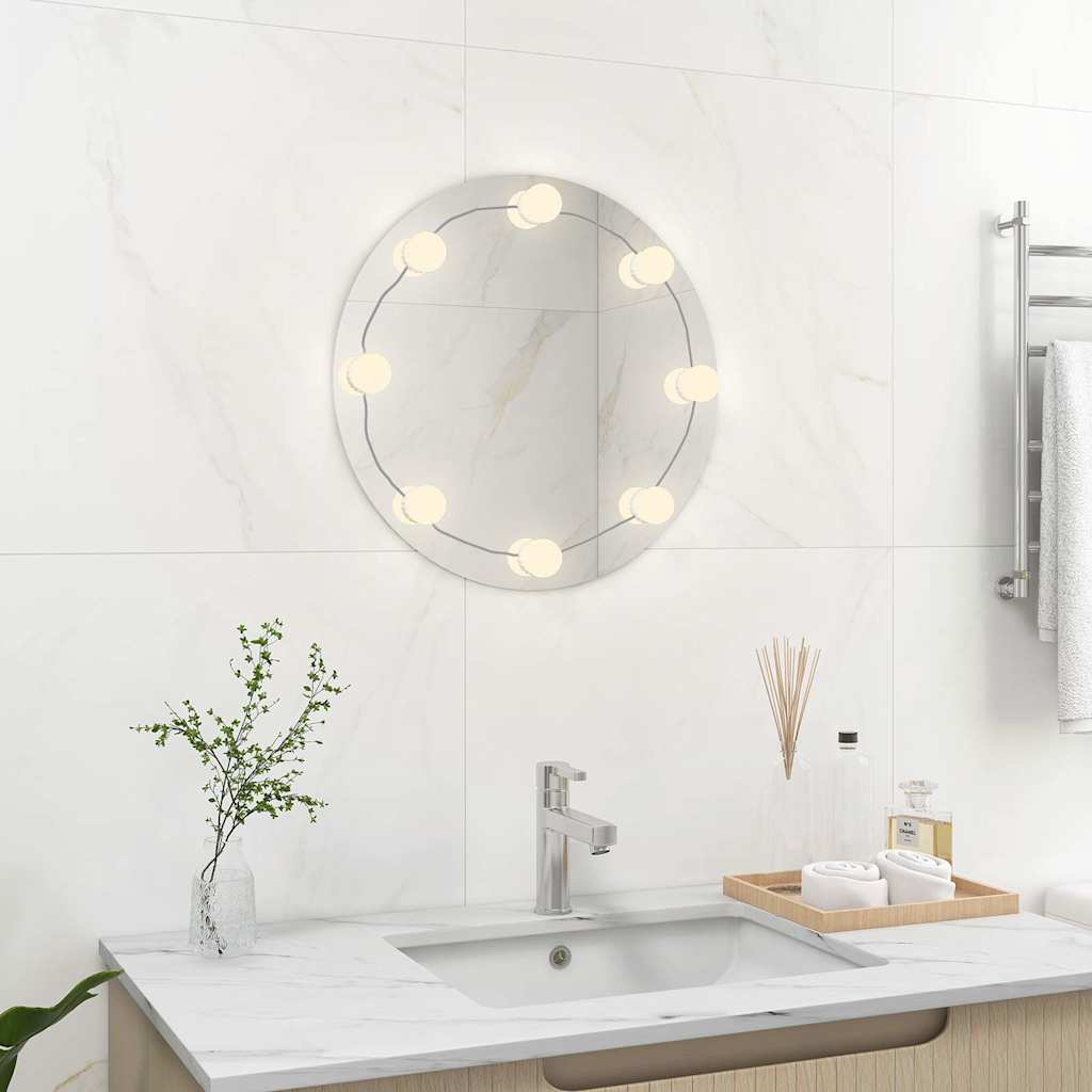 Wandspiegel Mit Led-Beleuchtung Rund Glas