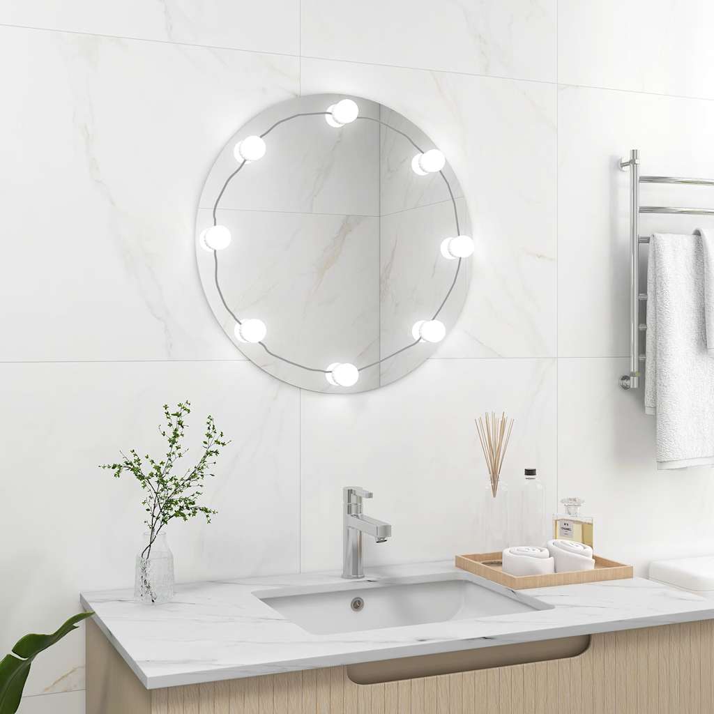 Wandspiegel Mit Led-Beleuchtung Rund Glas