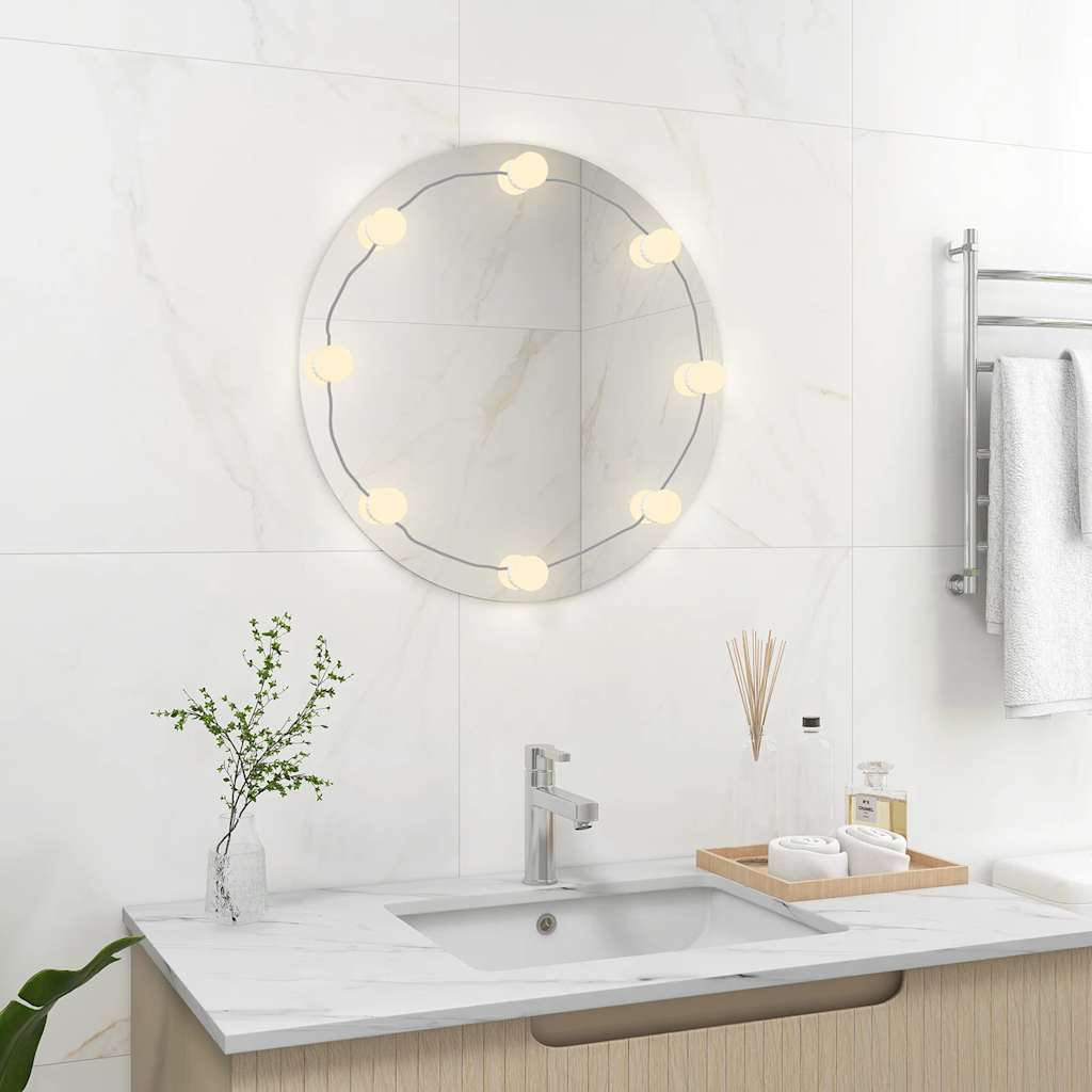 Wandspiegel Mit Led-Beleuchtung Rund Glas
