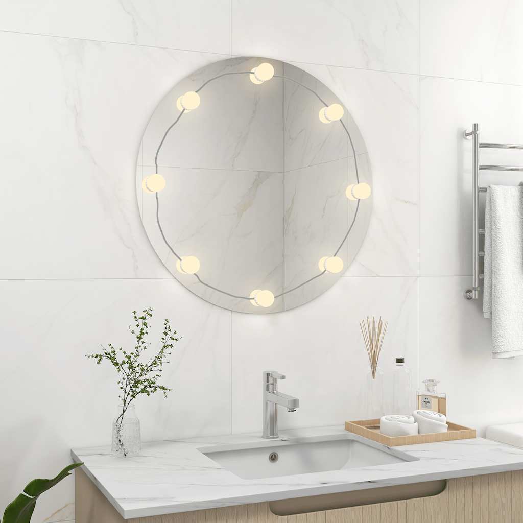 Wandspiegel Mit Led-Beleuchtung Rund Glas