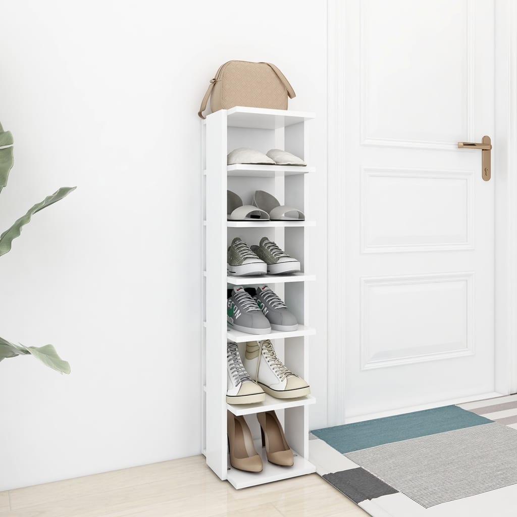 Schuhschrank 27,5X27X102 Cm Holzwerkstoff Weiß