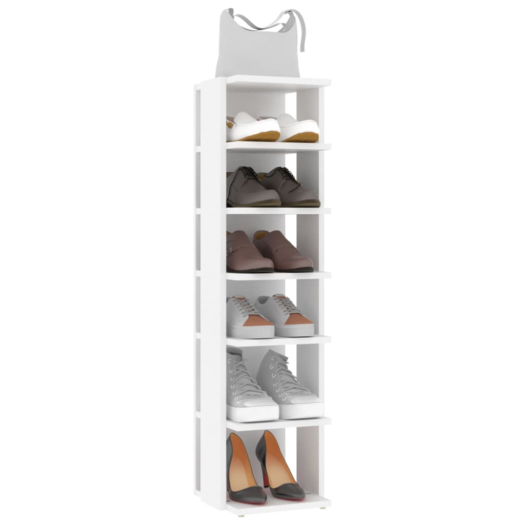 Schuhschrank 27,5X27X102 Cm Holzwerkstoff Weiß