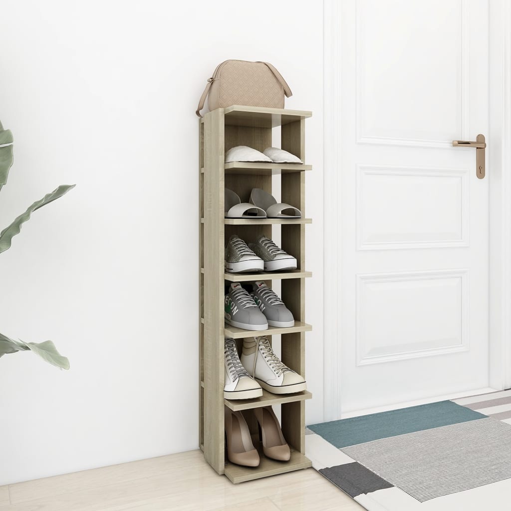 Schuhschrank Sonoma-Eiche 27,5X27X102 Cm Holzwerkstoff Sonoma Eiche