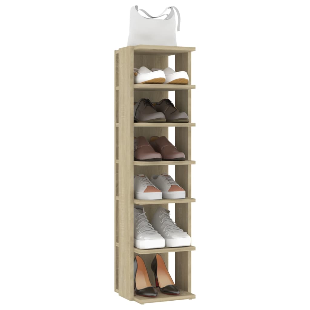 Schuhschrank Sonoma-Eiche 27,5X27X102 Cm Holzwerkstoff Sonoma Eiche