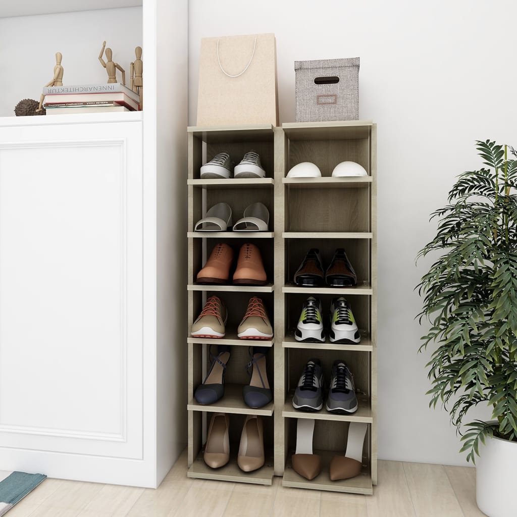 Schuhschrank Sonoma-Eiche 27,5X27X102 Cm Holzwerkstoff Sonoma Eiche