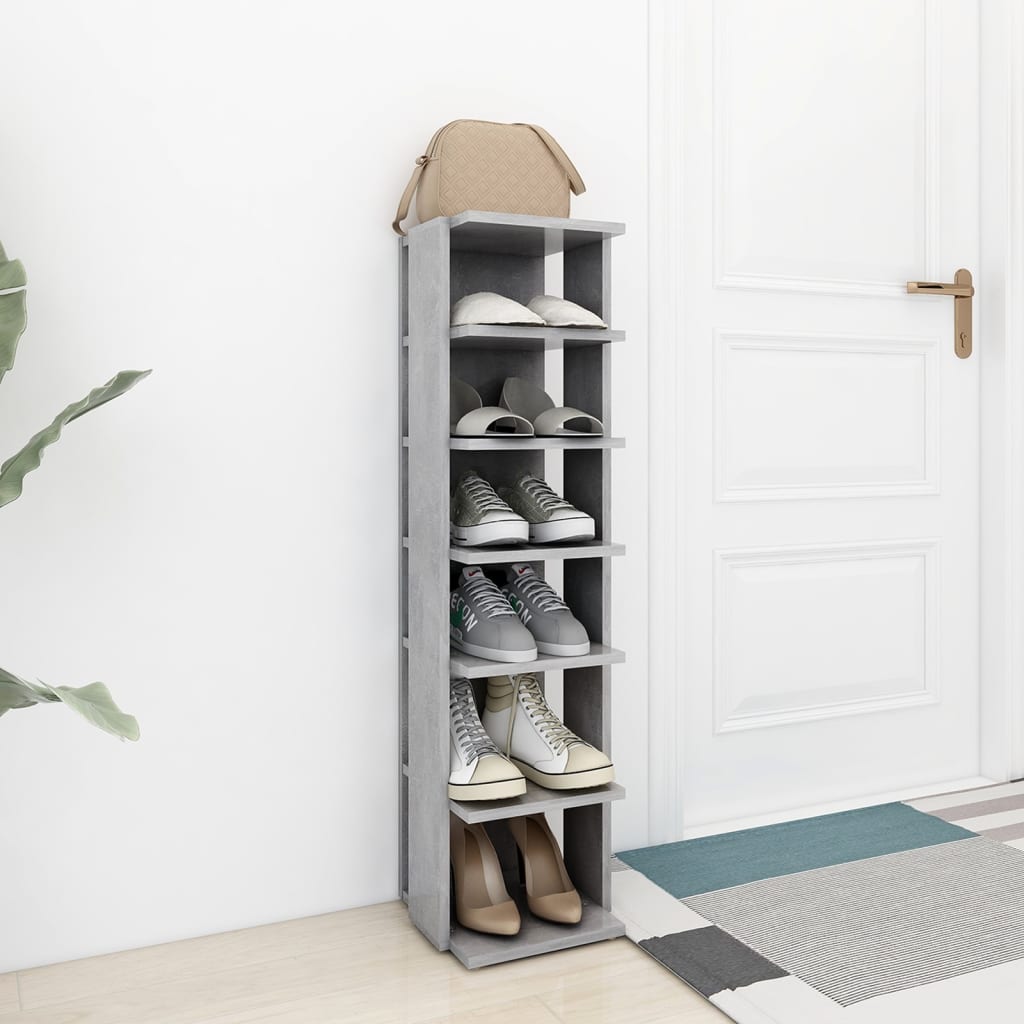 Schuhschrank 27,5X27X102 Cm Holzwerkstoff Betongrau