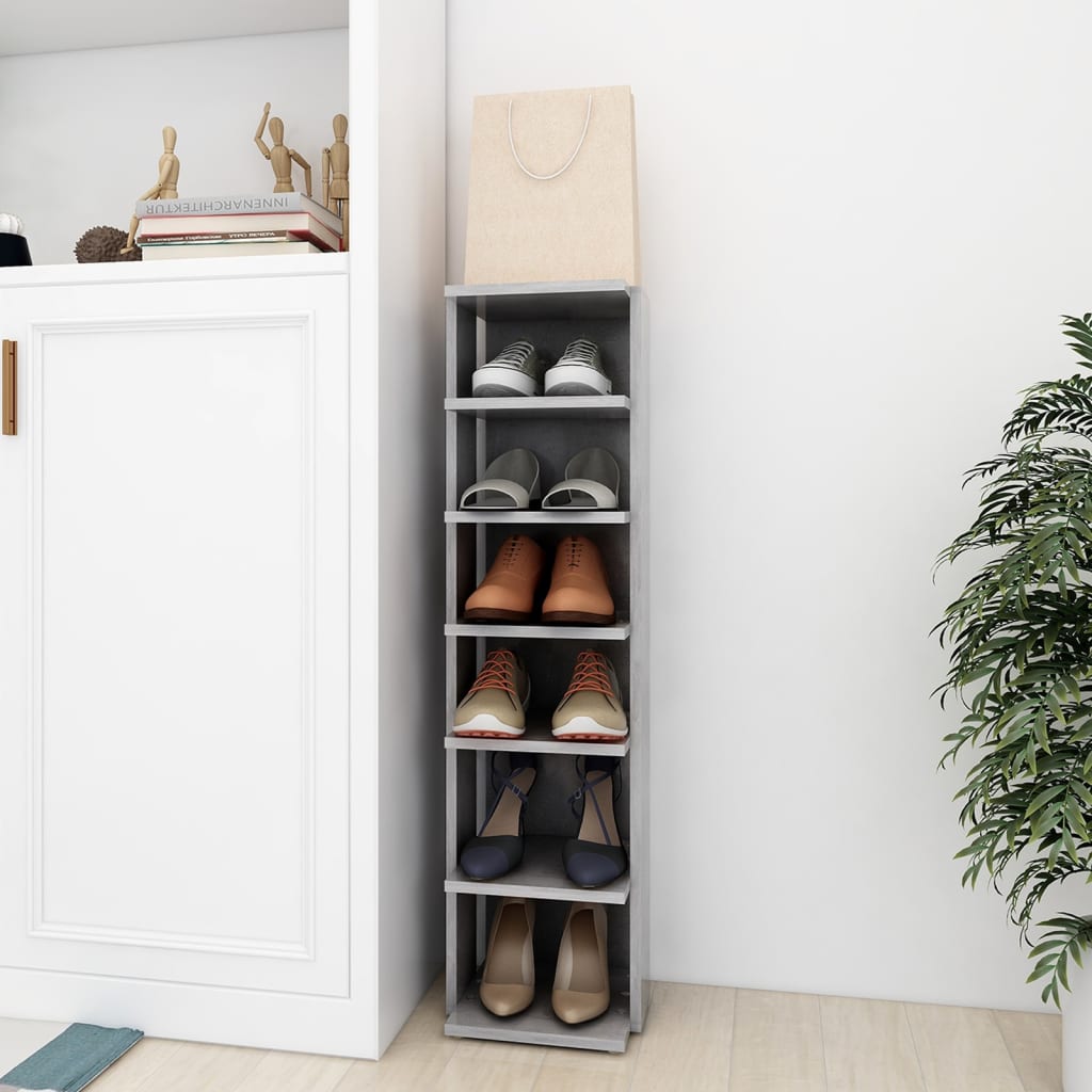 Schuhschrank 27,5X27X102 Cm Holzwerkstoff Betongrau