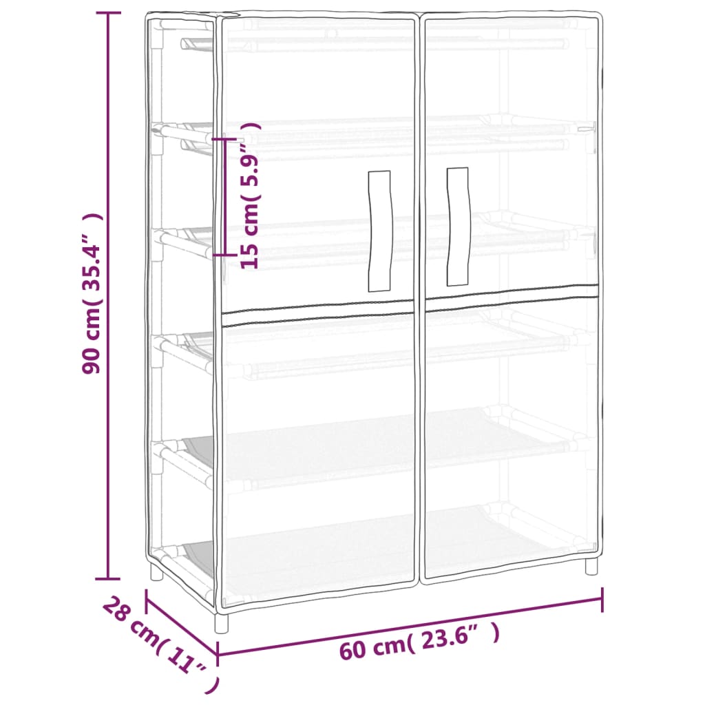 Schuhschrank 60X28X Stoff Creme