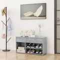Schuhbank Holzwerkstoff Betongrau