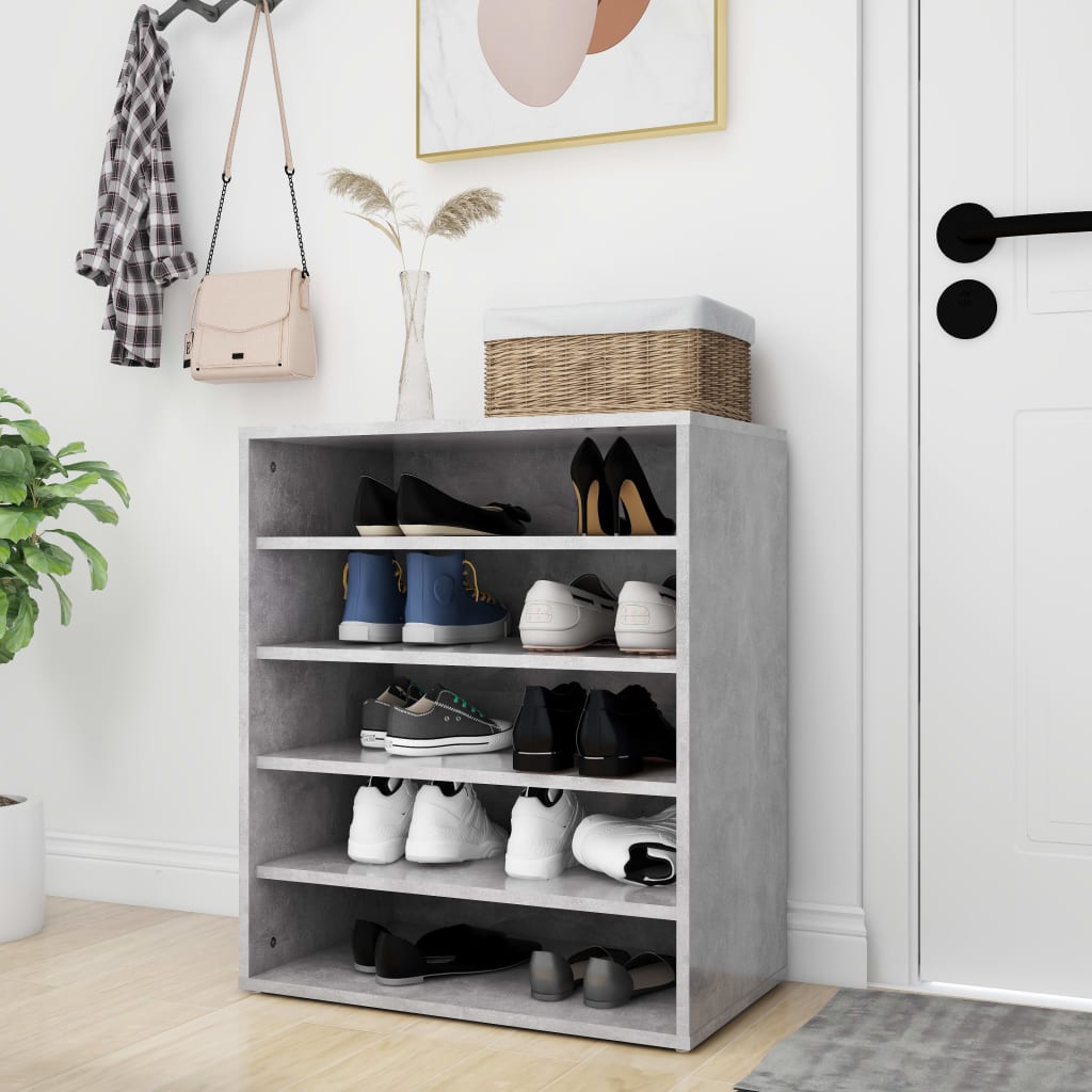 Schuhschrank Holzwerkstoff Betongrau