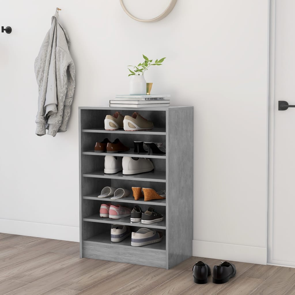 Schuhschrank Holzwerkstoff Betongrau