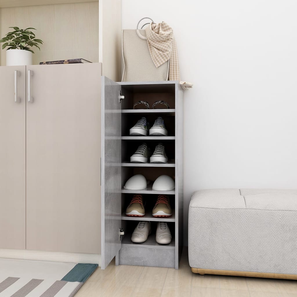 Schuhschrank Holzwerkstoff Betongrau
