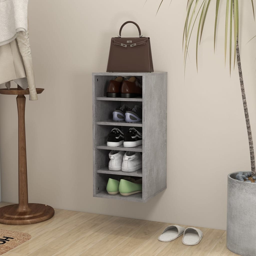 Schuhschrank Holzwerkstoff Betongrau