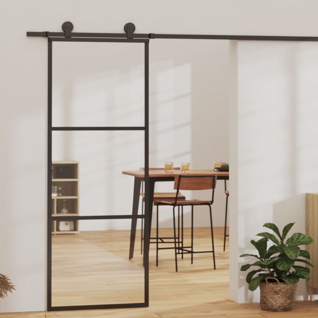 Schiebetür Mit Beschlag Esg-Glas & Aluminium 90X205 Cm