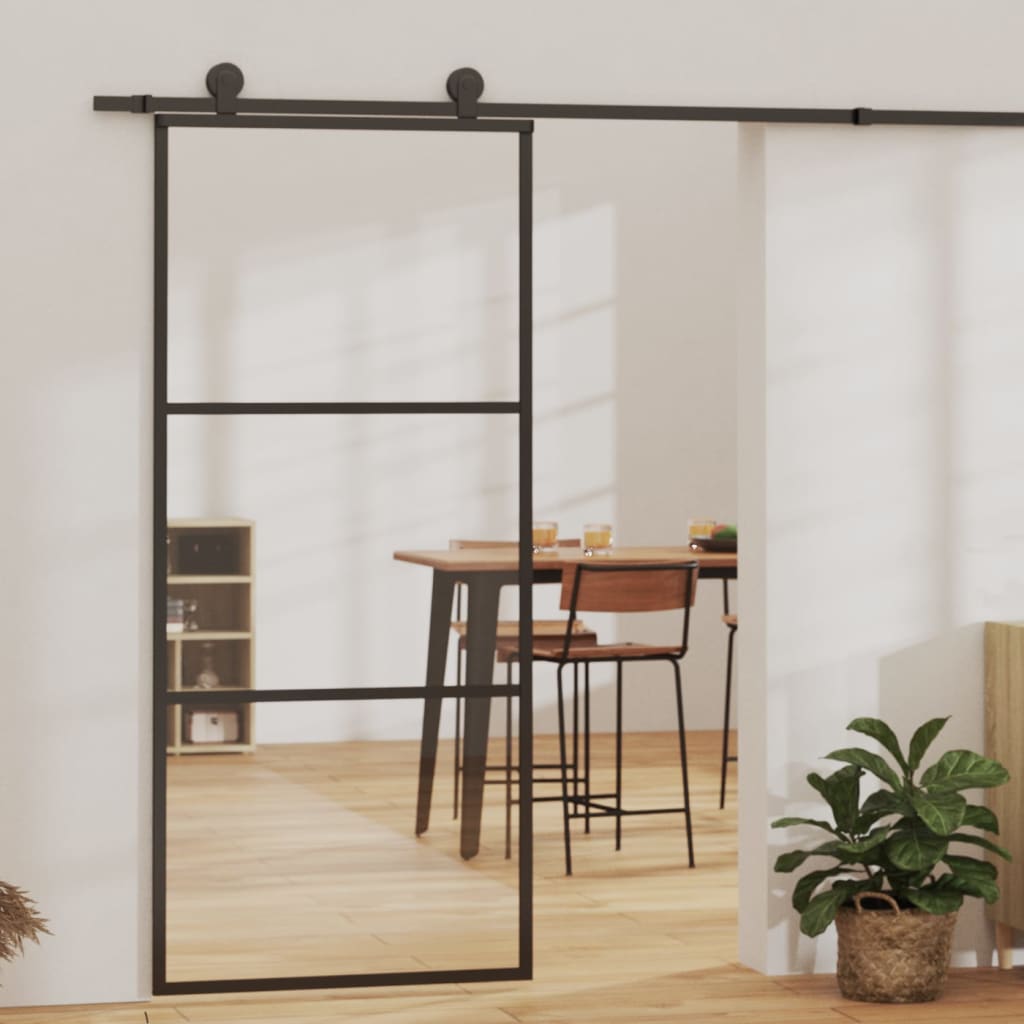 Schiebetür Mit Beschlag Esg-Glas & Aluminium 90X205 Cm