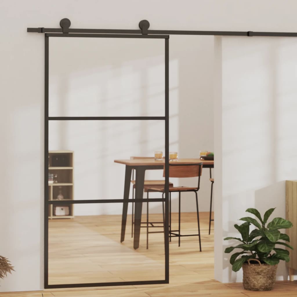 Schiebetür Mit Beschlag Esg-Glas & Aluminium 90X205 Cm
