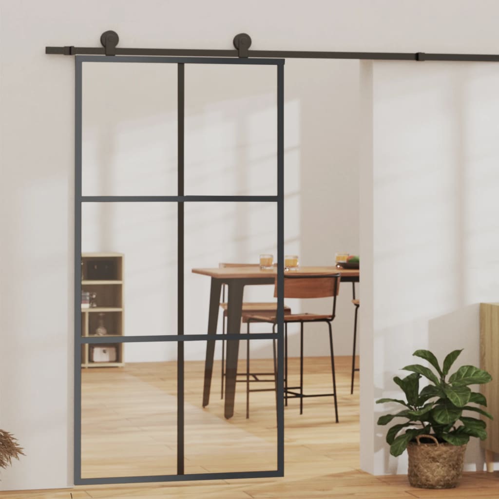 Schiebetür Mit Beschlag Esg-Glas & Aluminium 90X205 Cm