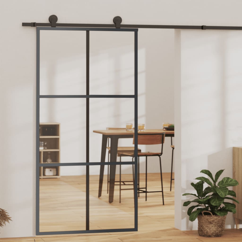 Schiebetür Mit Beschlag Esg-Glas & Aluminium 90X205 Cm