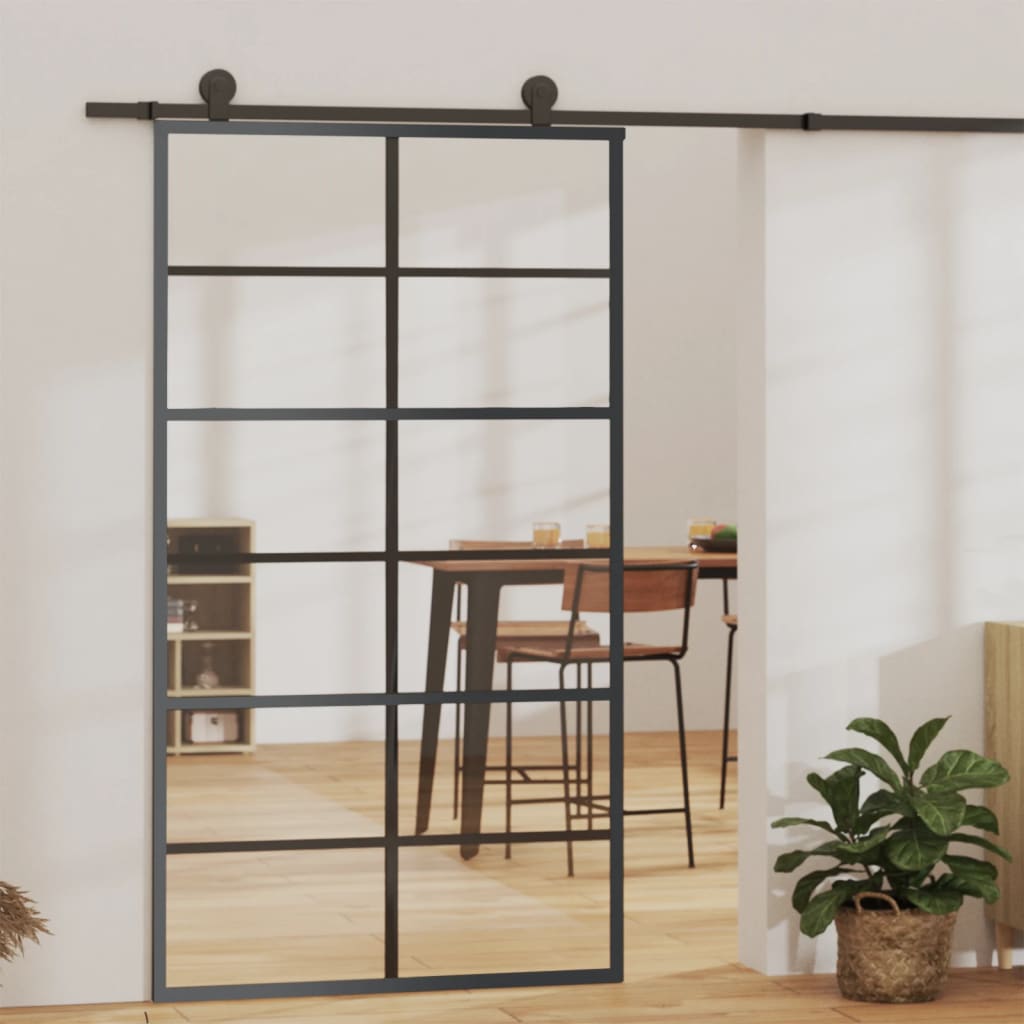 Schiebetür Mit Beschlag Esg-Glas & Aluminium 90X205 Cm