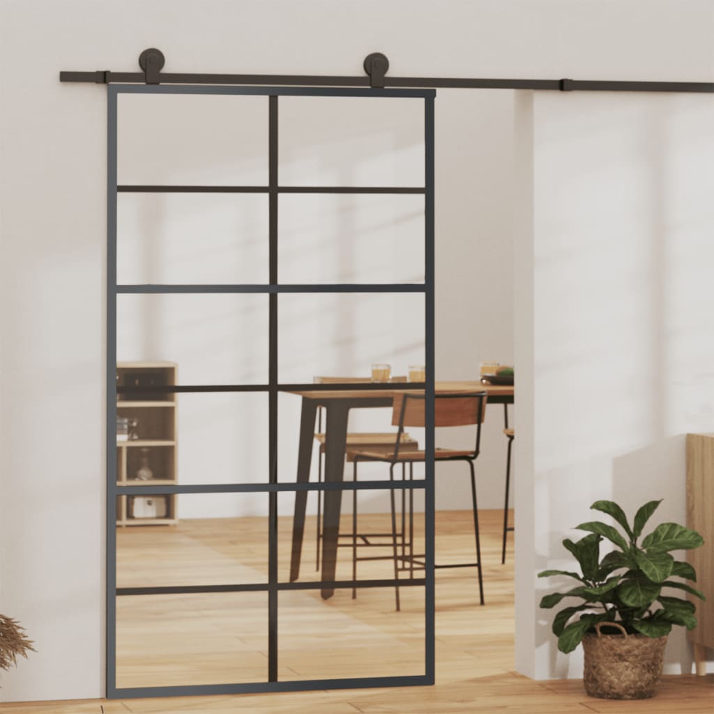 Schiebetür Mit Beschlag Esg-Glas & Aluminium 90X205 Cm