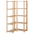 Eck-Lagerregal Mit 5 Böden 82,5X82,5X170 Cm Massivholz Kiefer Grau