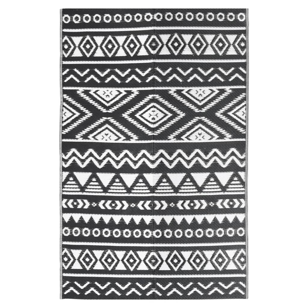 Outdoor-Teppich Arakil Schwarz Pp Schwarzes Muster