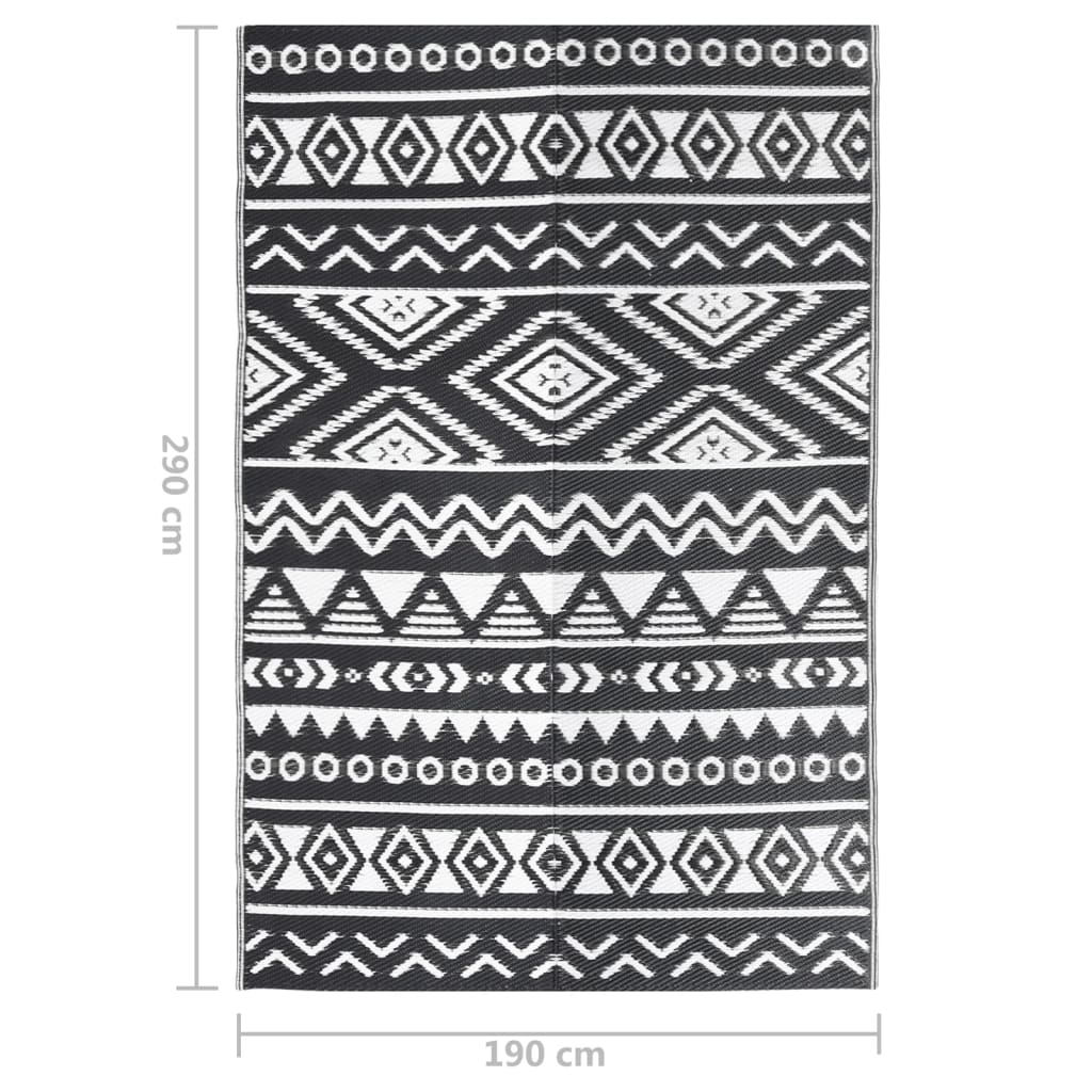 Outdoor-Teppich Arakil Schwarz Pp Schwarzes Muster