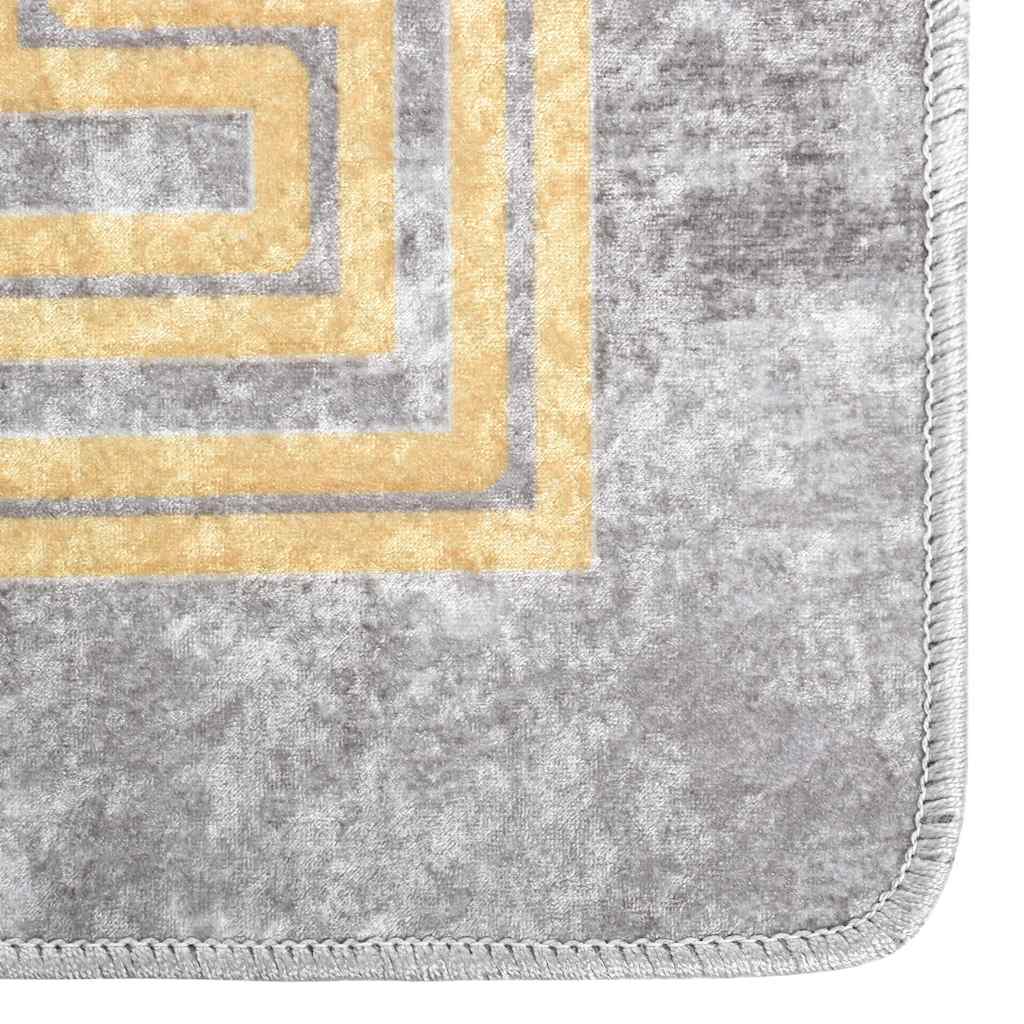 Teppich Waschbar Grau Grau Und Golden