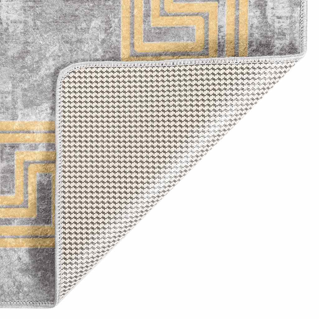 Teppich Waschbar Grau Grau Und Golden